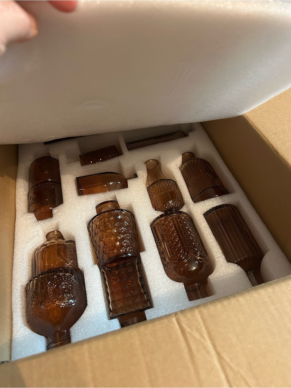Amber Decorative Glass bud vases